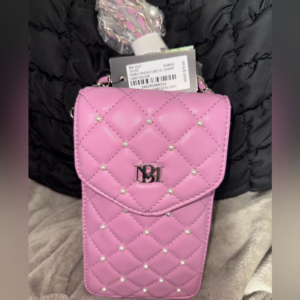 Badgley Mischka pink phone wallet NWT